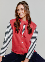 Cashmere Waistcoat Cardigan Coral Rose