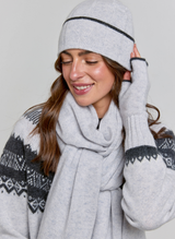 Cashmere Fairisle Yoke Jumper - Glass Grey