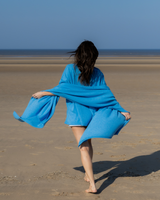 Short Sleeve Cashmere Kimono - Iceland Blue