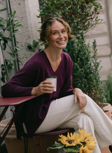 Long Sleeve Cashmere Kimono - Mulberry