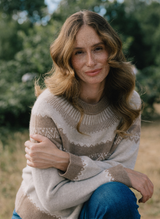 Cashmere Fairisle Yoke Jumper - Chinchilla