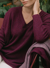 Long Sleeve Cashmere Kimono - Mulberry