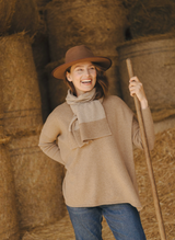 Long Sleeve Cashmere Kimono - Praline