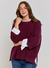 Abbie Rib Cashmere Jumper - Mulberry