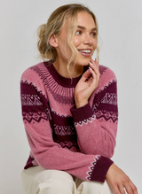 Cashmere Fairisle Yoke Jumper - Rustic Rose