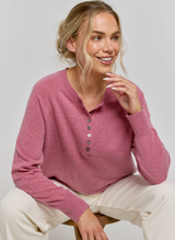 Henley Cashmere Jumper - Rustic Rose