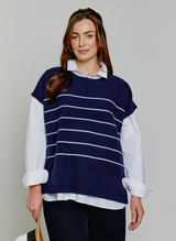 Striped Cashmere Top Navy