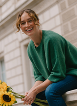 Abbie Rib Cashmere Jumper - Botanical Green