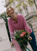 Henley Cashmere Jumper - Rustic Rose
