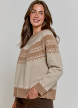 Cashmere Fairisle Yoke Jumper - Chinchilla