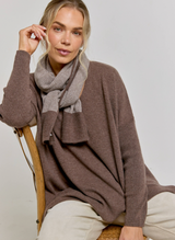 Long Sleeve Cashmere Kimono - Cocoa
