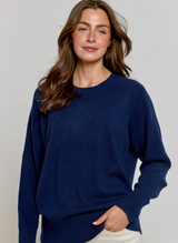 Cashmere Casual Sweatshirt - Navy