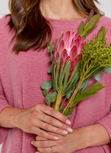 Abbie Rib Cashmere Jumper - Rustic Rose