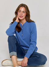 Country Blue Cashmere Henley