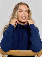 Emma Drawstring Cashmere Jumper - Navy