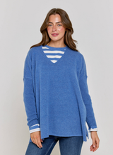 Country Blue Cashmere Kimono