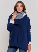 Long Sleeve Cashmere Kimono - Navy