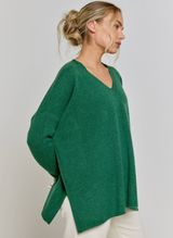 Long Sleeve Cashmere Kimono - Botanical Green