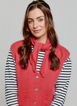 Hailey Cashmere Neck Tie Coral Rose