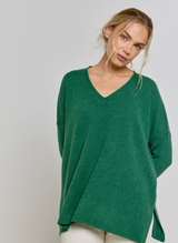 Long Sleeve Cashmere Kimono - Botanical Green