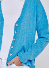 Bella Frill Cashmere Cardigan - Iceland Blue