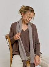 Long Sleeve Cashmere Kimono - Cocoa