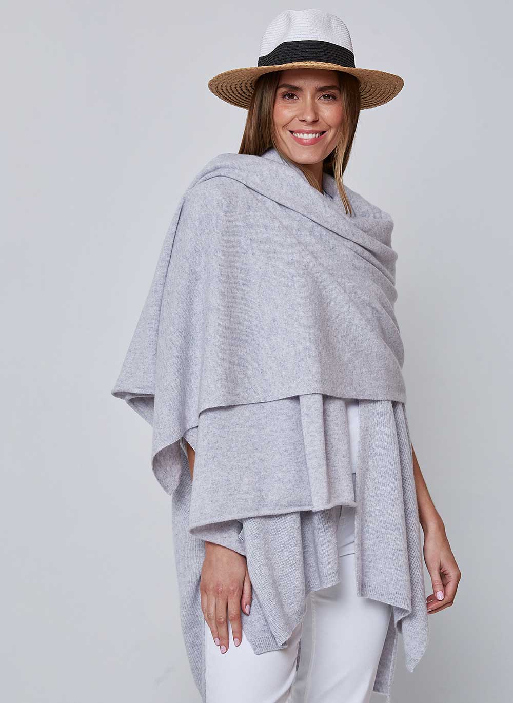 Cashmere Travel Wrap Glass Grey - Main Image