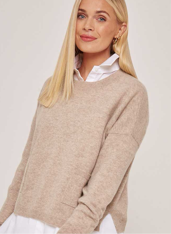 Nellie Pocket Cashmere Jumper - Chinchilla