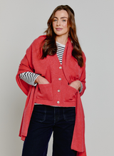 Cashmere Waistcoat Cardigan Coral Rose