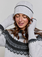 Cashmere Fairisle Yoke Jumper - Glass Grey