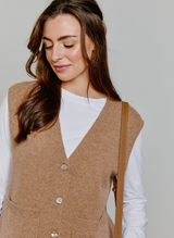 Cashmere Waistcoat Cardigan Praline