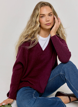 Long Sleeve Cashmere Kimono - Mulberry