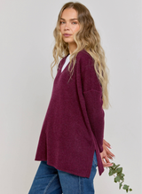 Long Sleeve Cashmere Kimono - Mulberry