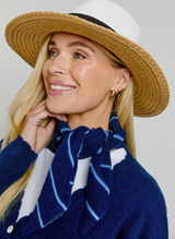 Knitted Striped Neck Tie Navy