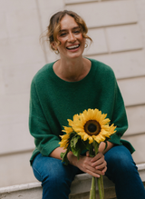 Abbie Rib Cashmere Jumper - Botanical Green