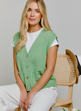Cashmere Waistcoat Cardigan Lily Green