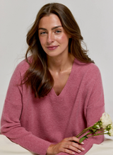 Long Sleeve Cashmere Kimono - Rustic Rose