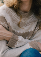Cashmere Fairisle Yoke Jumper - Chinchilla