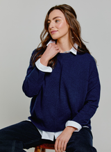 Ava Relaxed Cashmere Jumper Navy