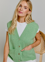 Cashmere Waistcoat Cardigan Lily Green