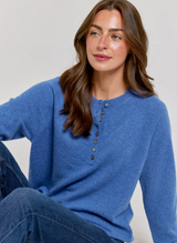 Country Blue Cashmere Henley