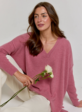 Long Sleeve Cashmere Kimono - Rustic Rose