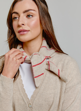 Knitted Striped Neck Tie  Chinchilla