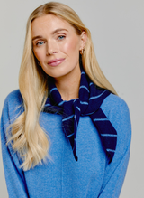 Knitted Striped Neck Tie Navy