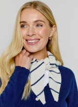 Knitted Striped Neck Tie White