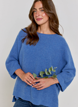 Abbie Rib Cashmere Jumper - Country Blue