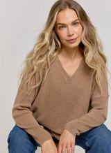 Long Sleeve Cashmere Kimono - Praline