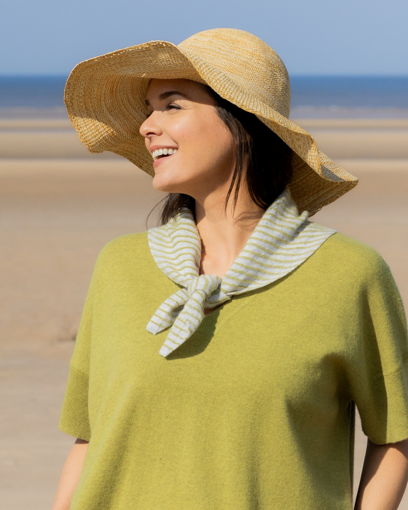 Knitted Striped Cashmere Neck Tie - Lowland