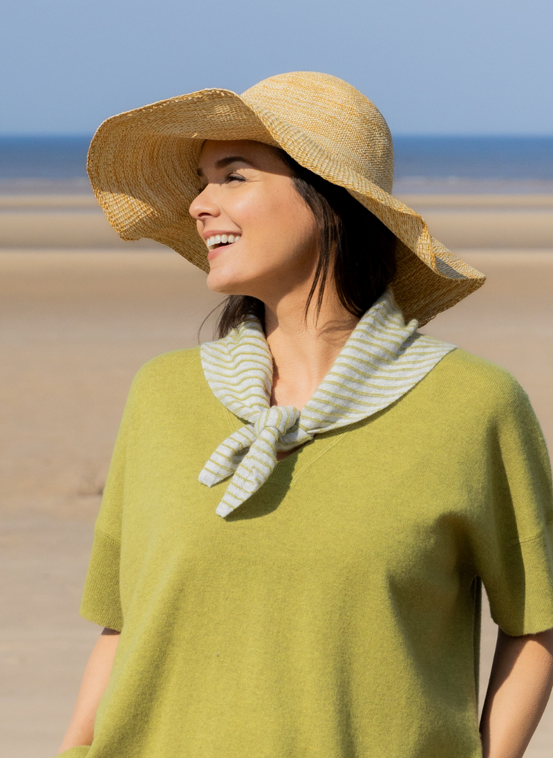 Knitted Striped Cashmere Neck Tie - Lowland