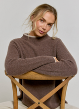 Elodie Funnel Neck Cashmere Jumper - Cocoa